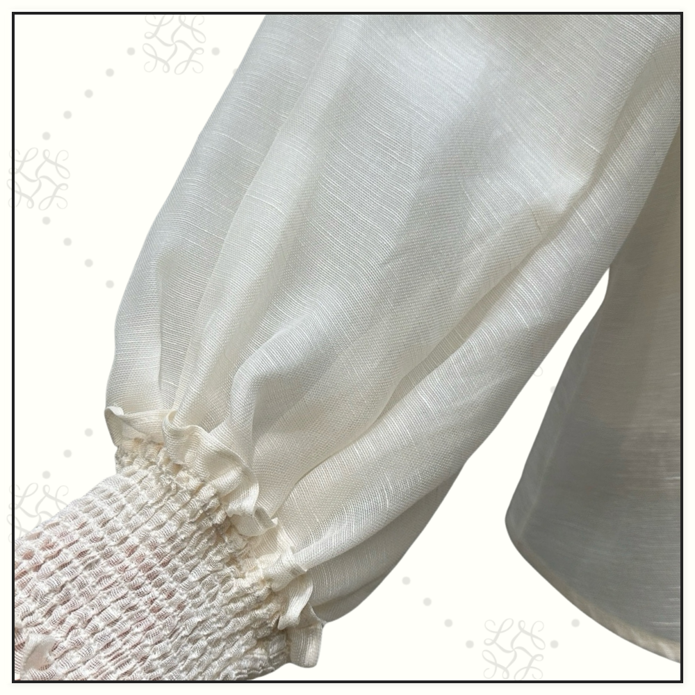 REBELLION LACE TRIMED SILK & LINEN BLOUSE