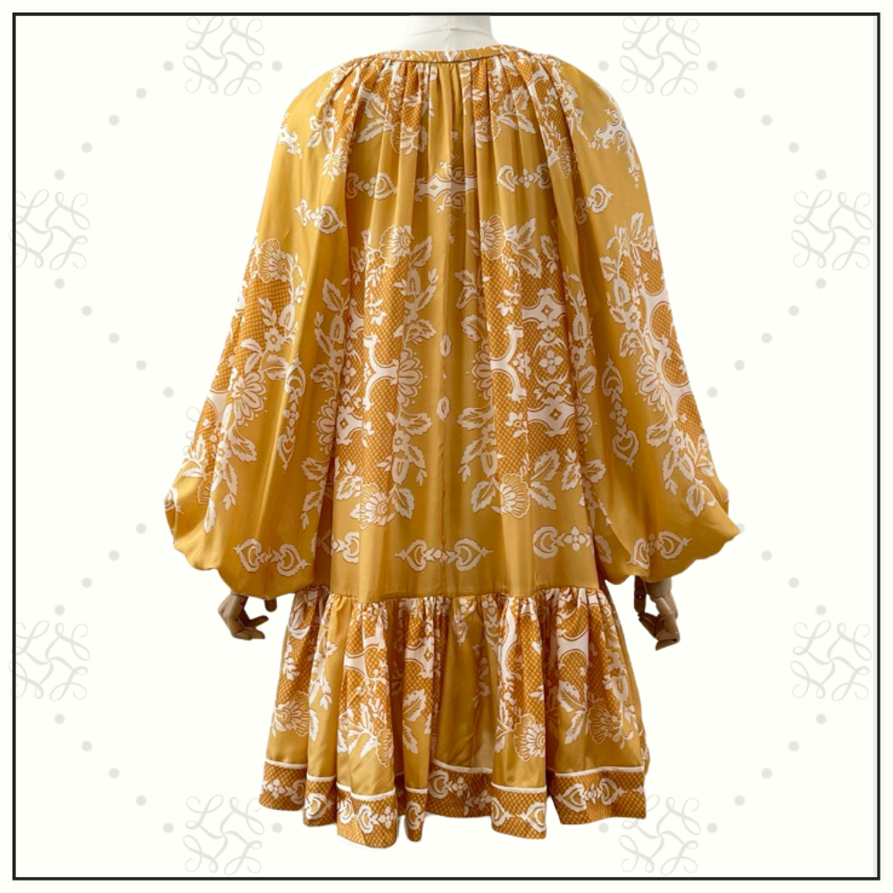 RAIE TIERED BILLOW SILK MINI DRESS