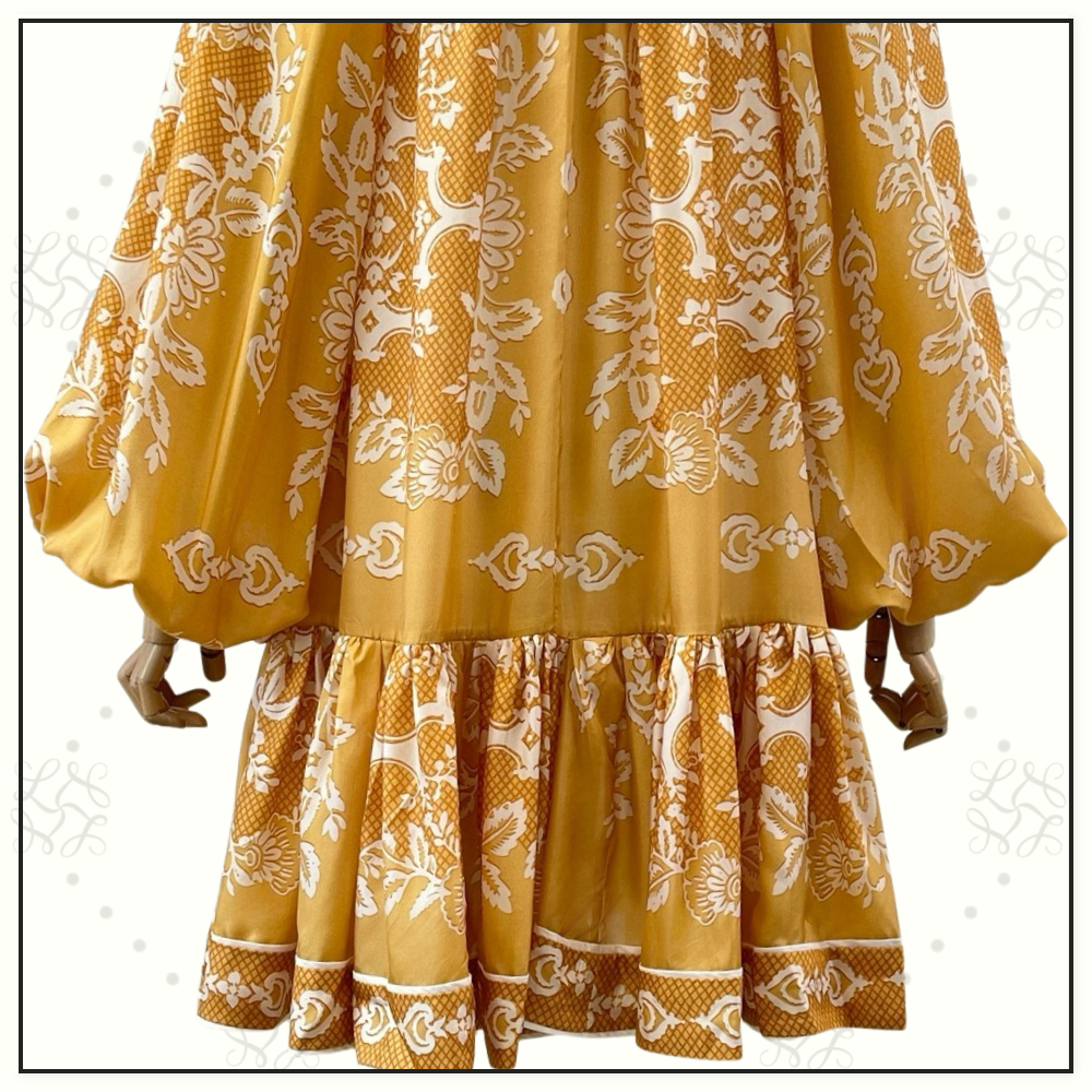 RAIE TIERED BILLOW SILK MINI DRESS