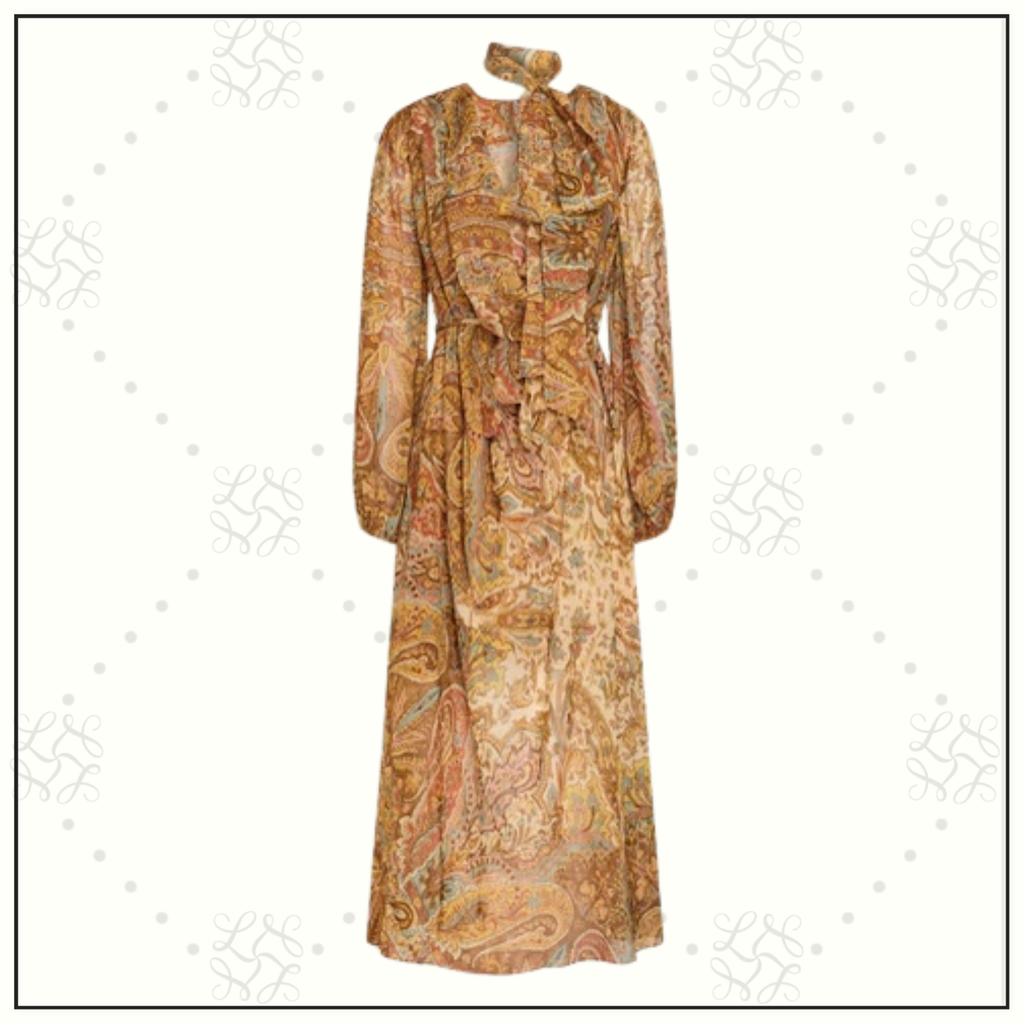 PAISLEY PRINT MIDI DRESS