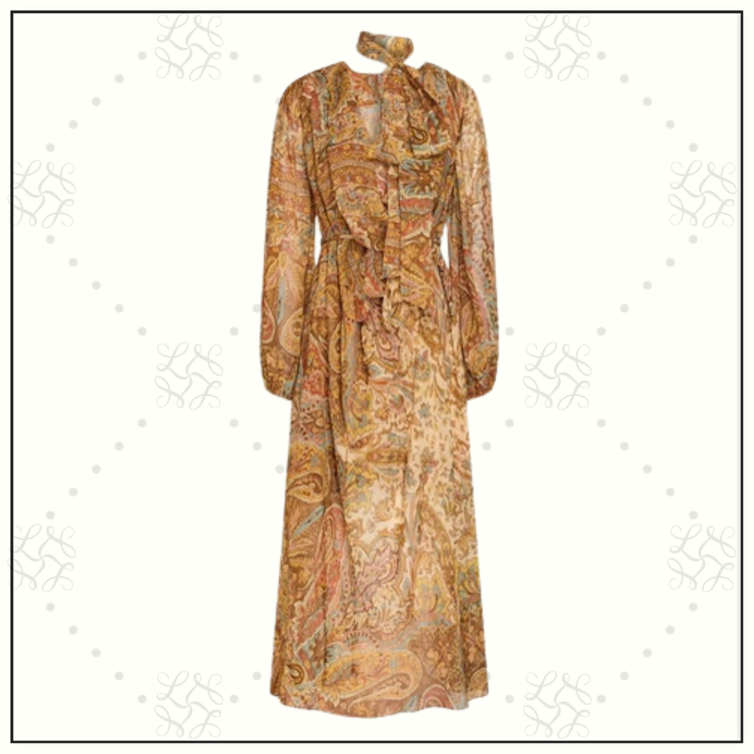 PAISLEY PRINT MIDI DRESS