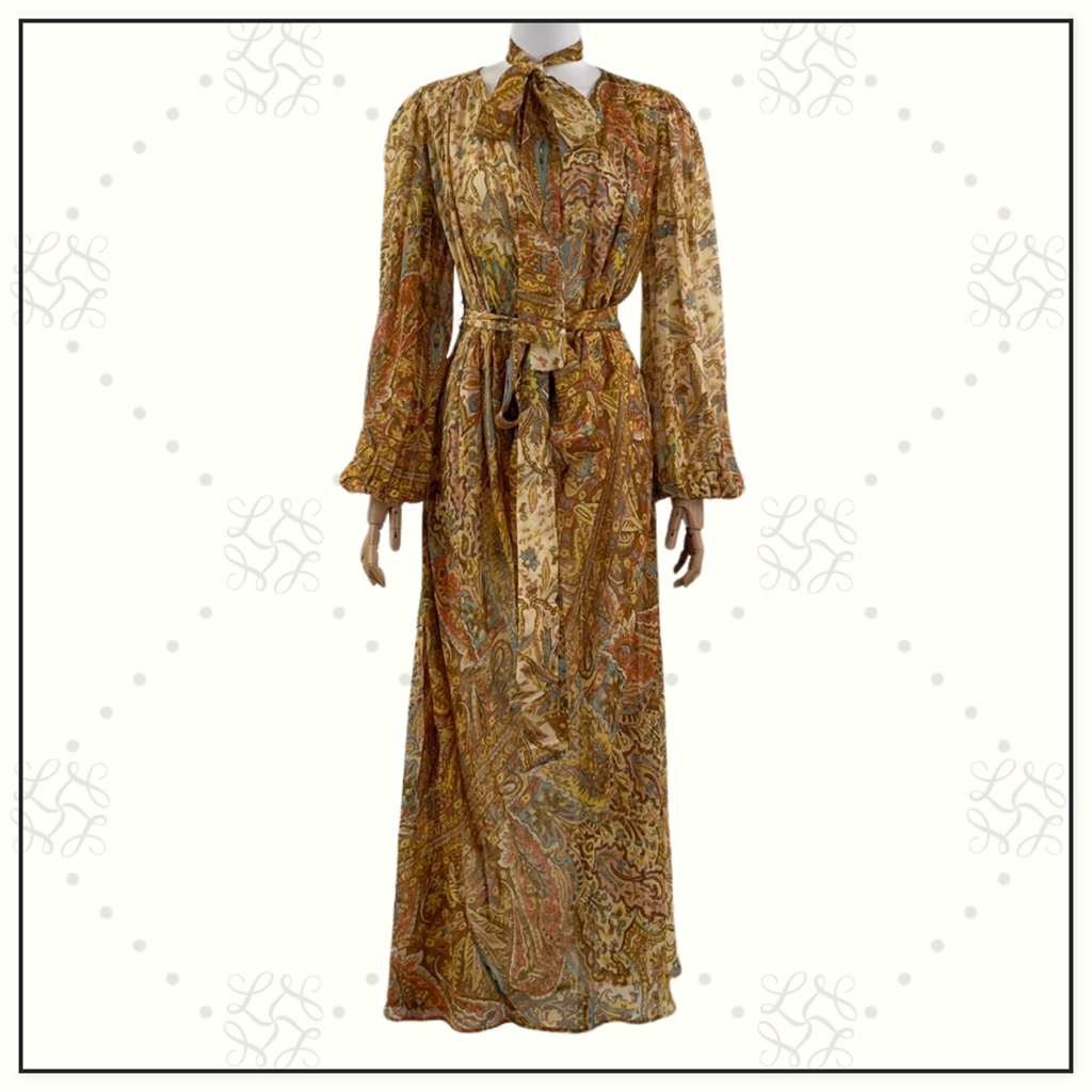 PAISLEY PRINT MIDI DRESS