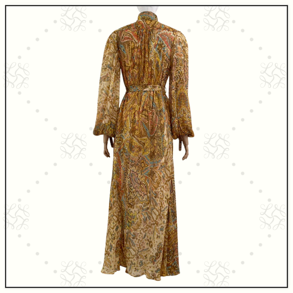 PAISLEY PRINT MIDI DRESS