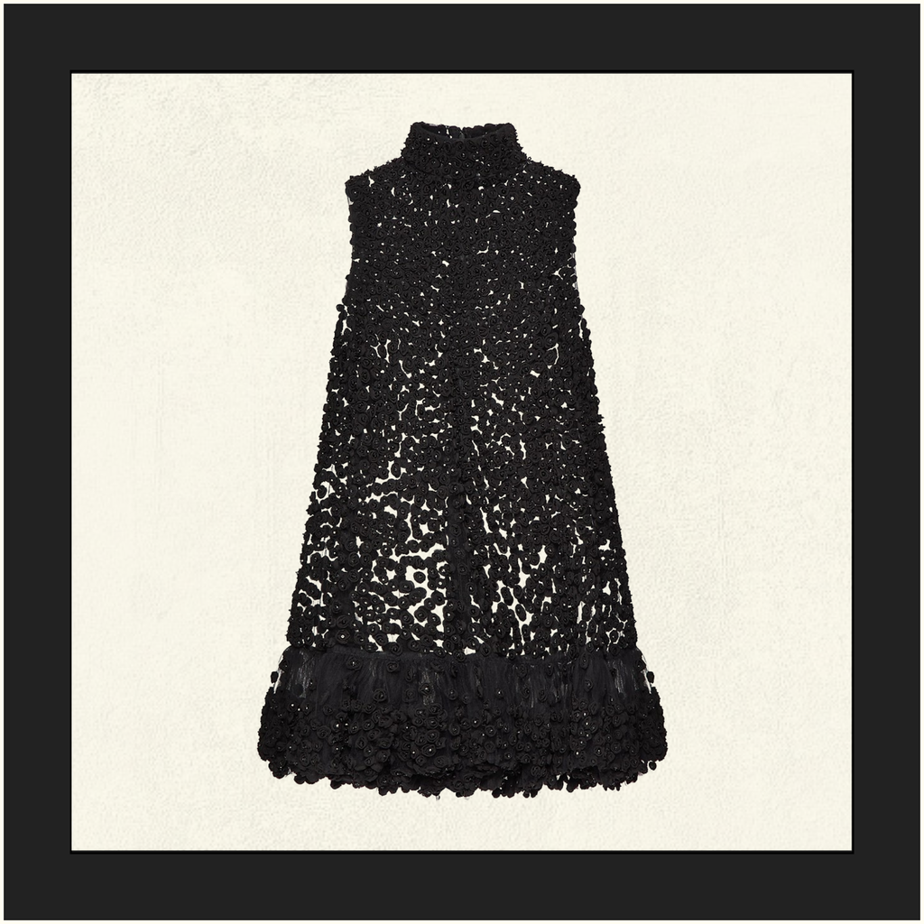 FLORAL APPLIQUÉ MINI DRESS