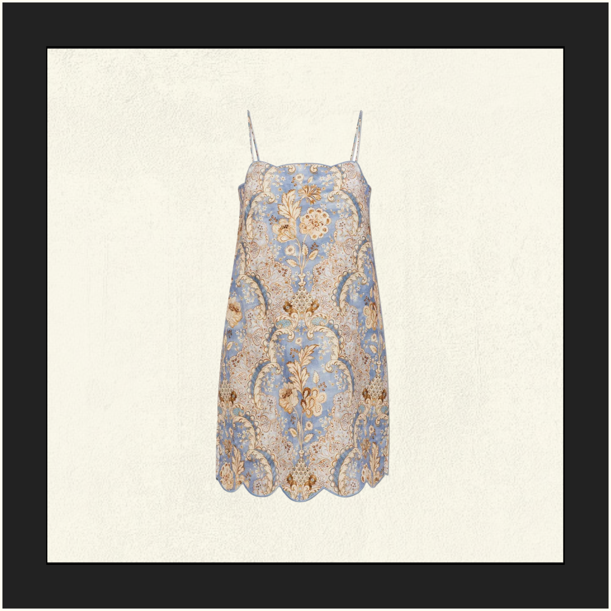 DAYLIGHT SCALLOPED LINEN MINI DRESS