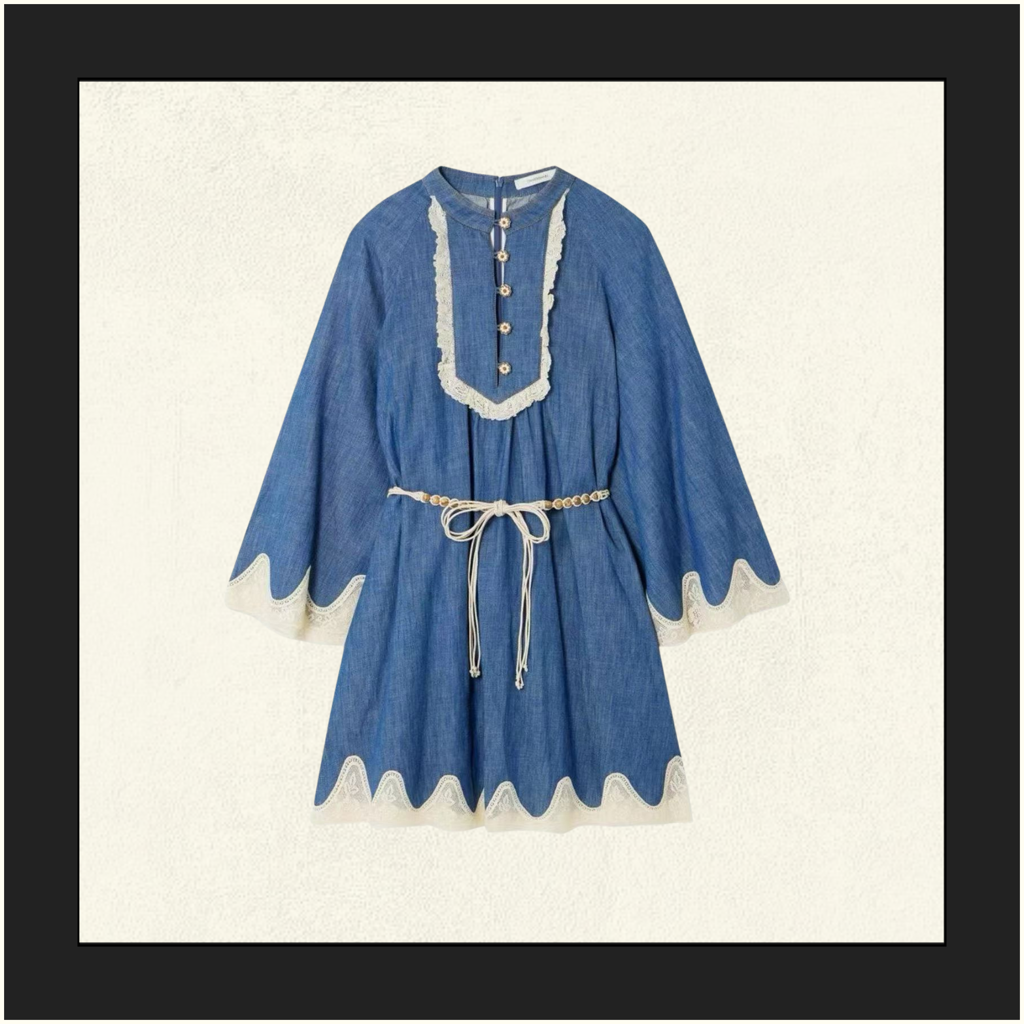 AWAKEN BELTED DENIM MINI DRESS