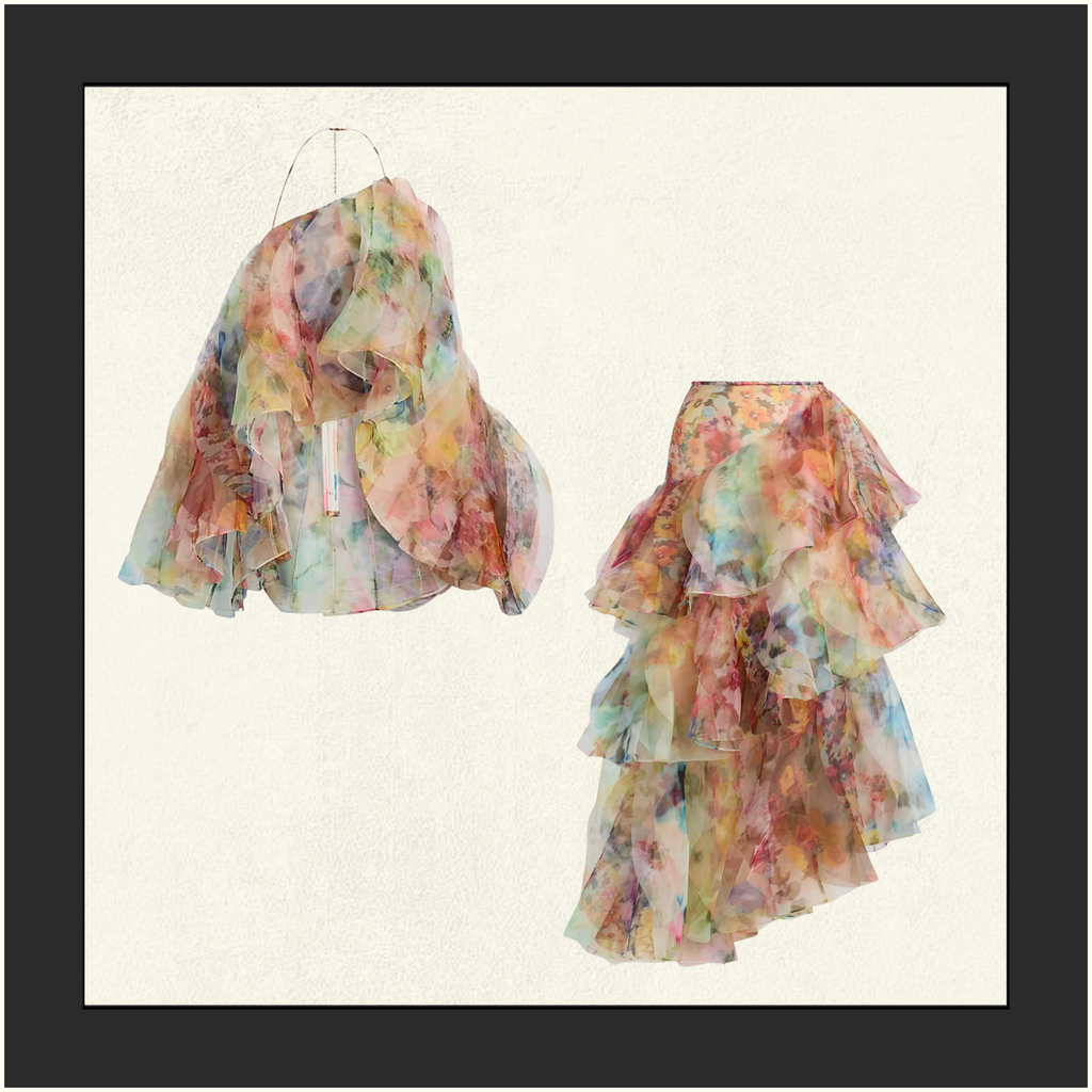 LUNA FANNED CAMISOLE & MAXI SKIRT