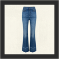 FRAYED FLARED HIGH RISE JEANS