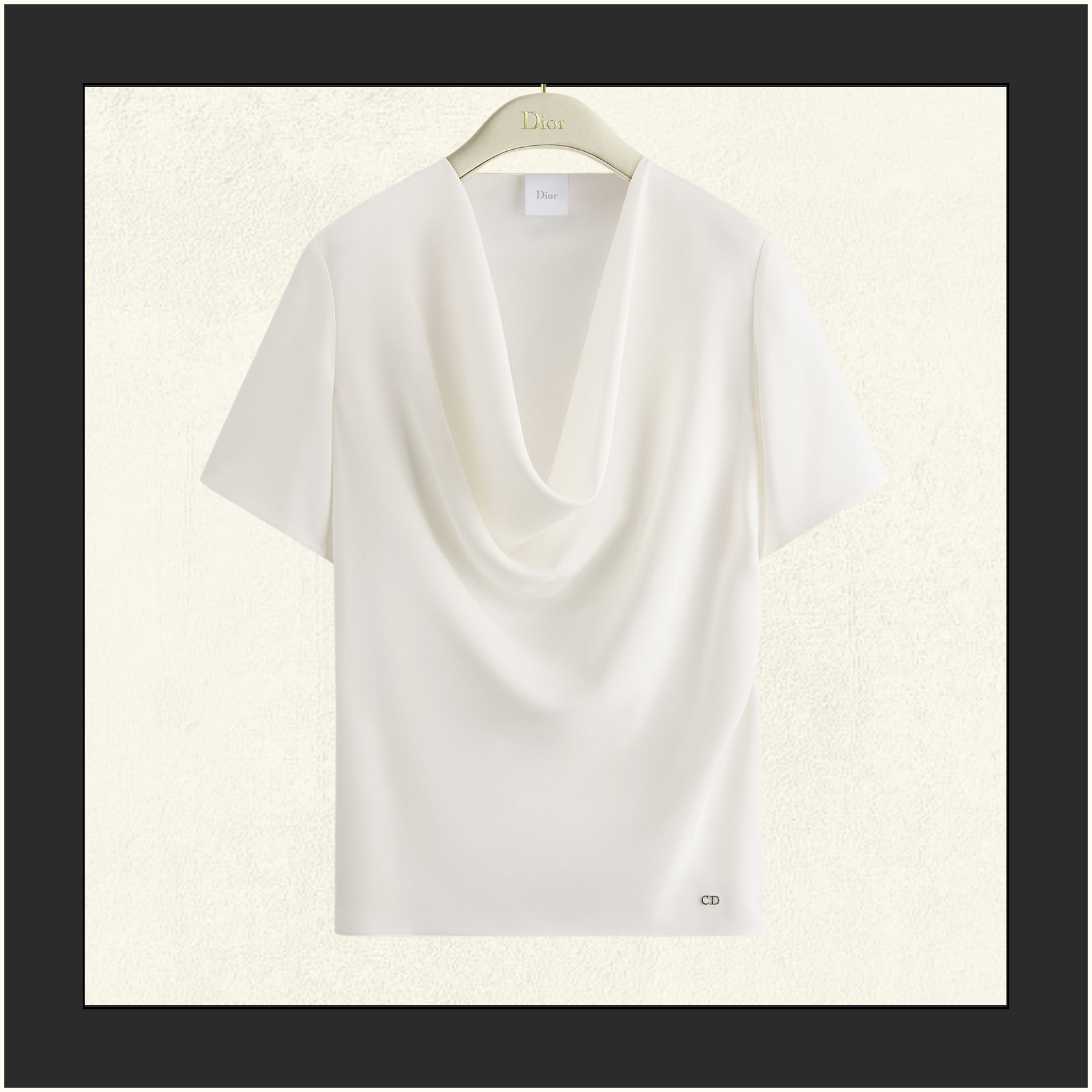 DRAPED ECRU SILK BLOUSE
