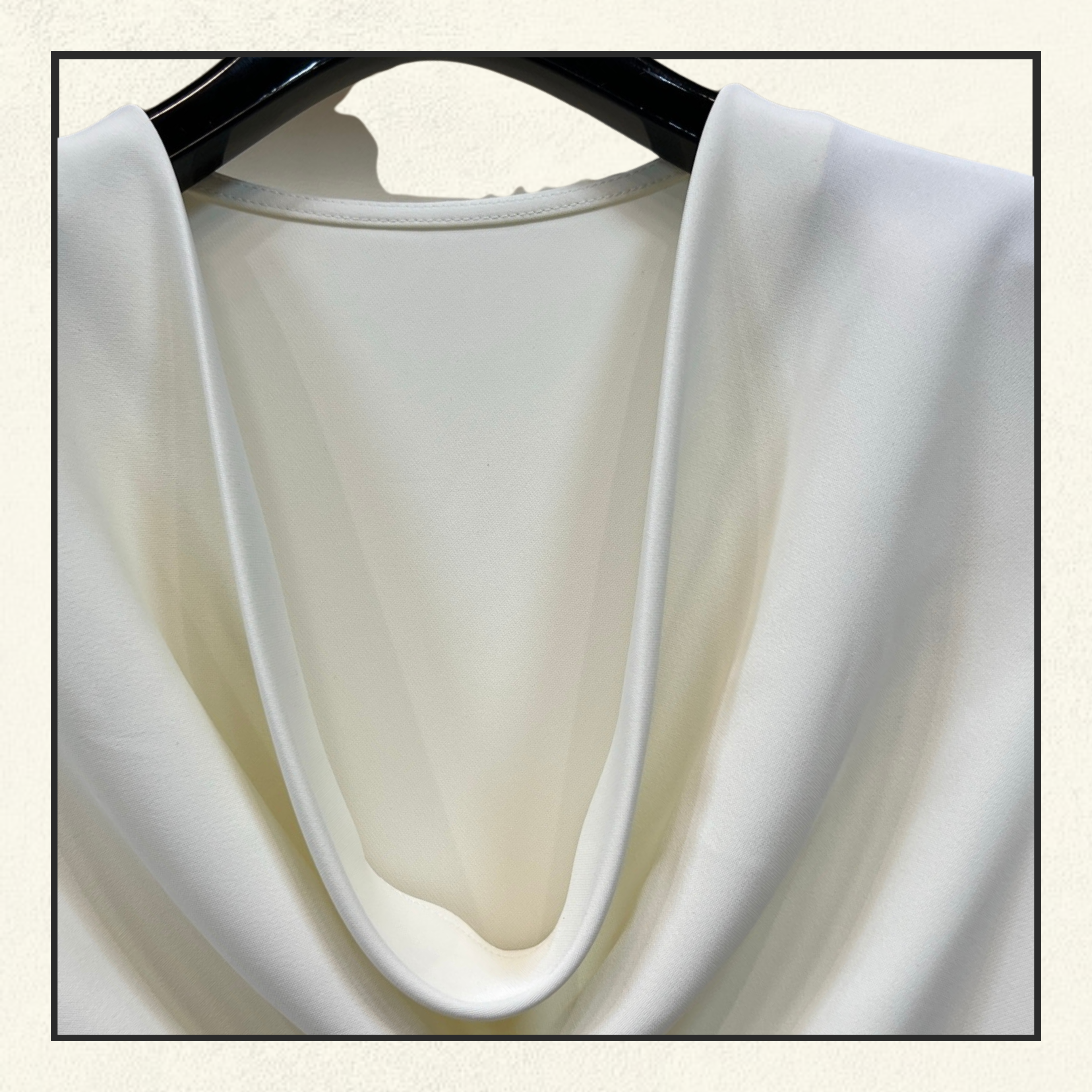DRAPED ECRU SILK BLOUSE