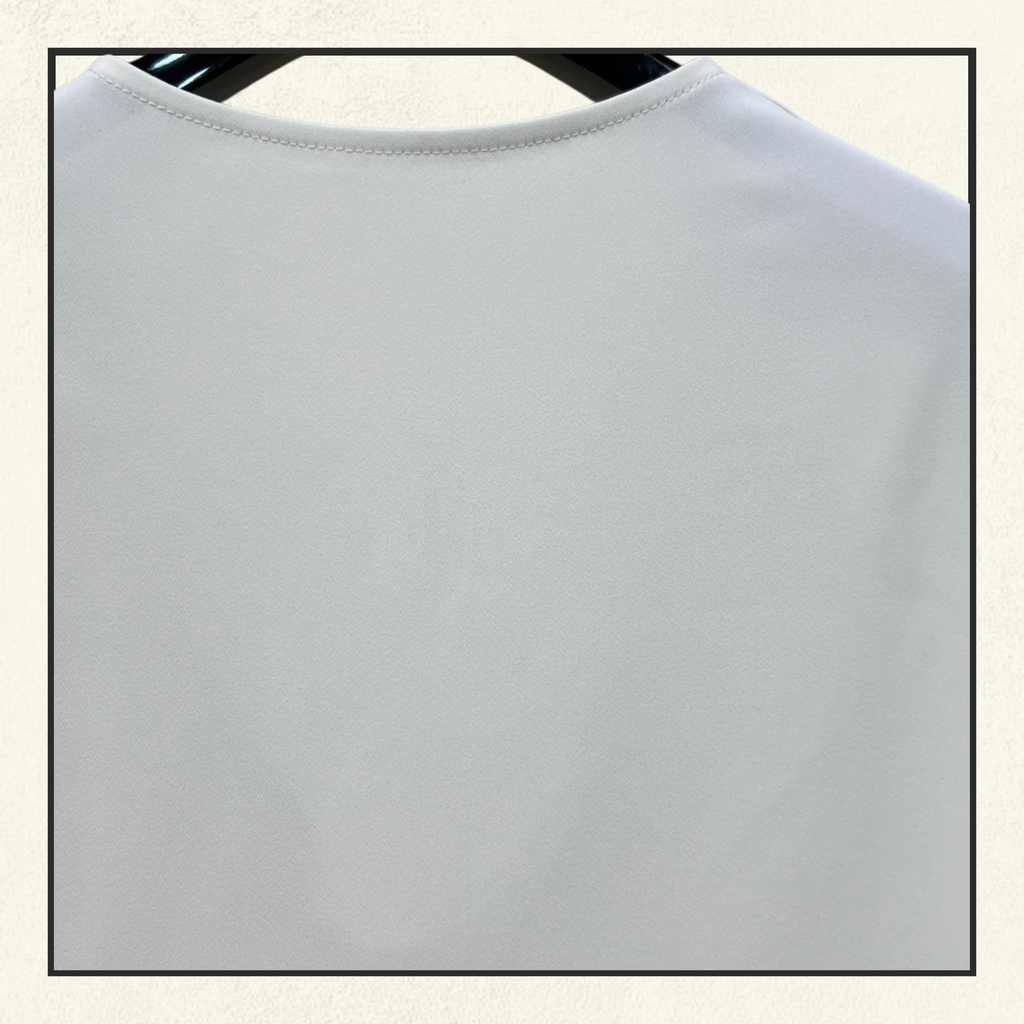 DRAPED ECRU SILK BLOUSE