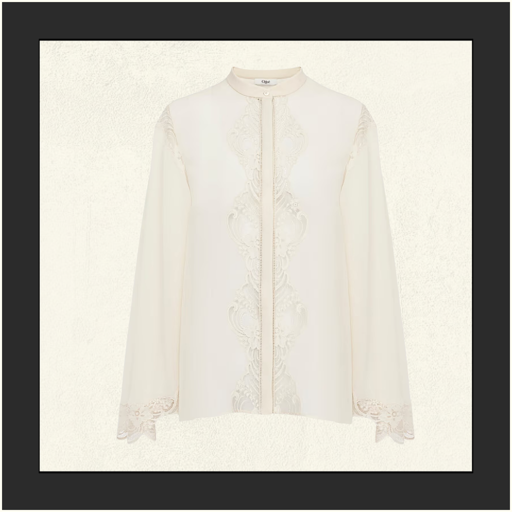 SILK GEORGETTE LACE BLOUSE