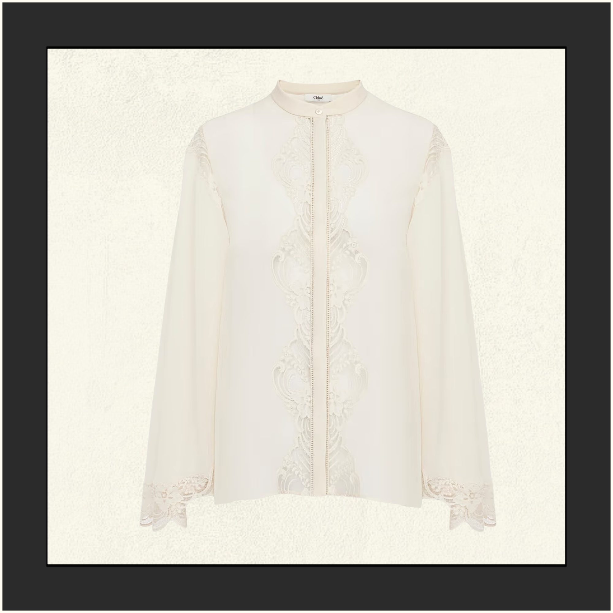 SILK GEORGETTE LACE BLOUSE