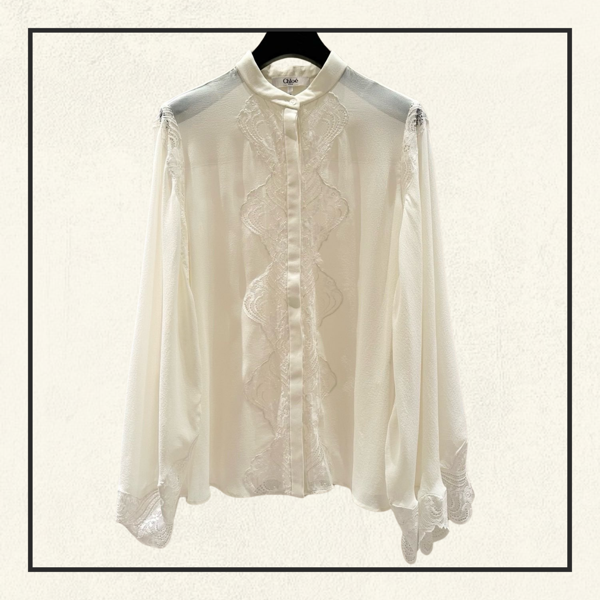 SILK GEORGETTE LACE BLOUSE