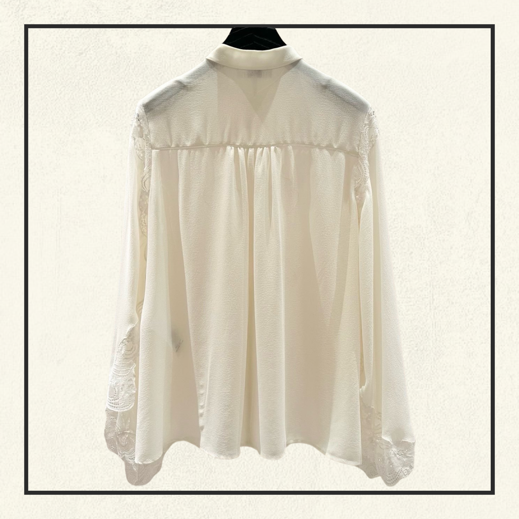 SILK GEORGETTE LACE BLOUSE