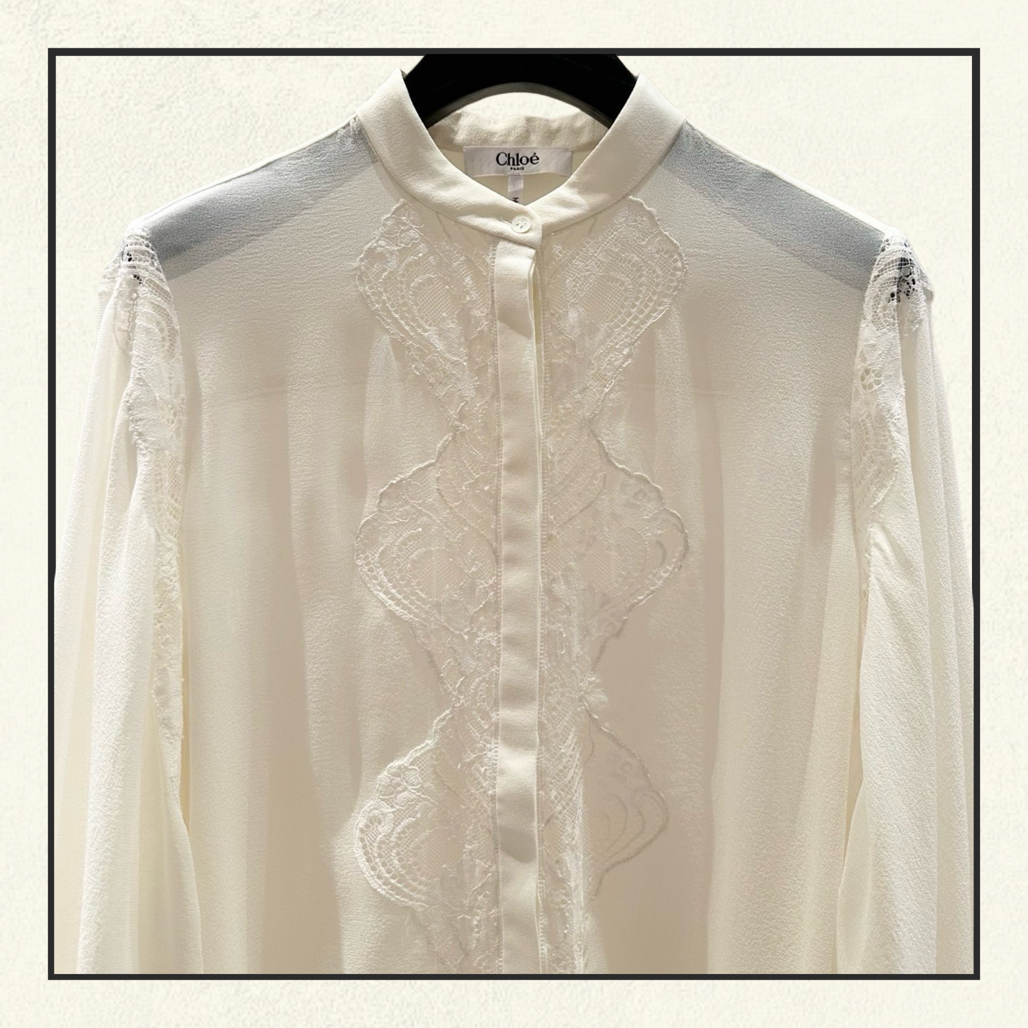 SILK GEORGETTE LACE BLOUSE