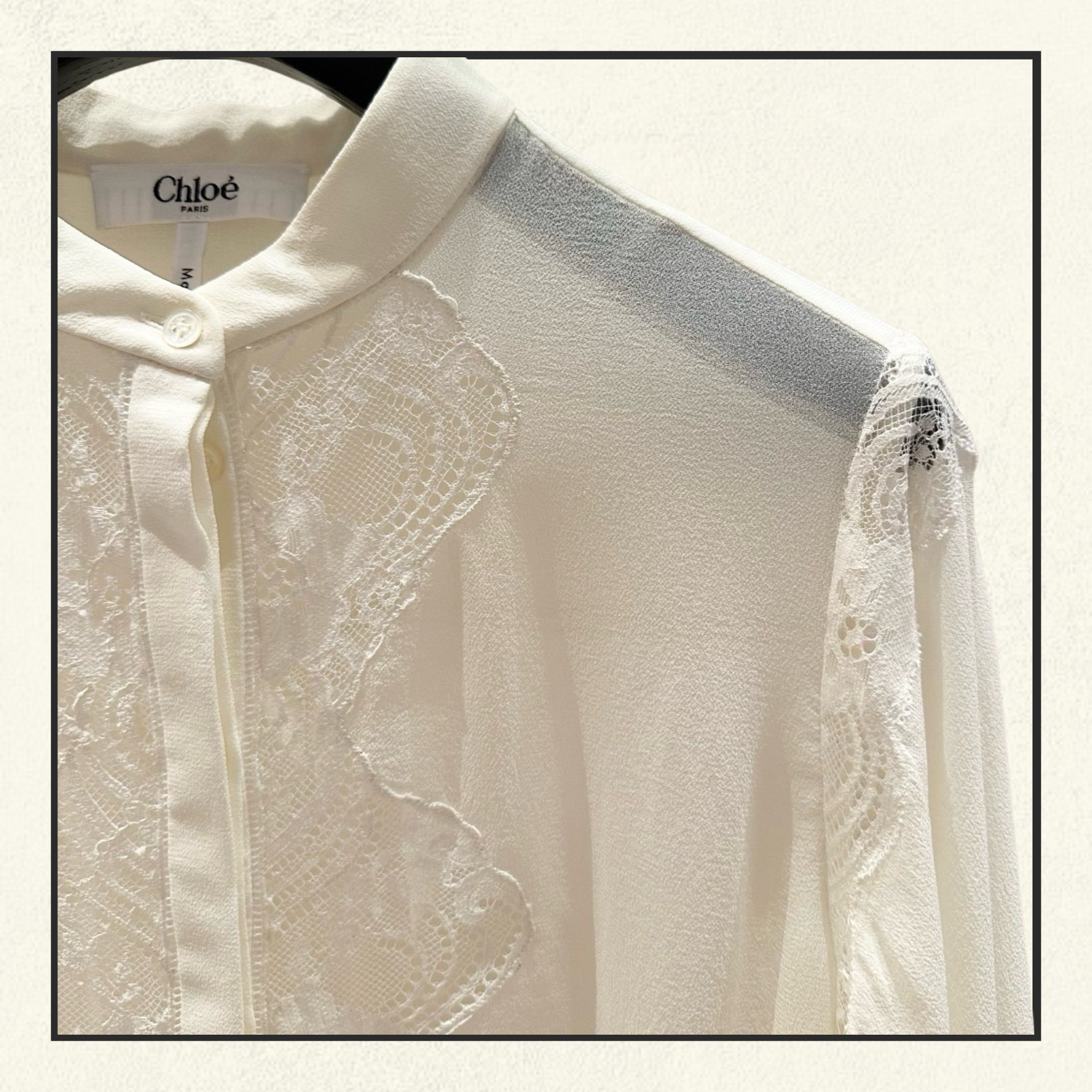SILK GEORGETTE LACE BLOUSE