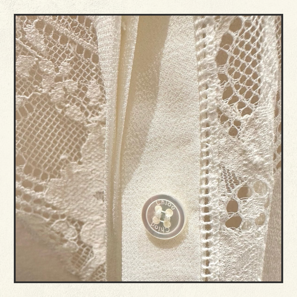 SILK GEORGETTE LACE BLOUSE