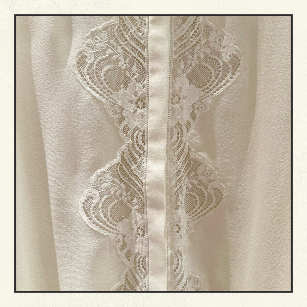 SILK GEORGETTE LACE BLOUSE