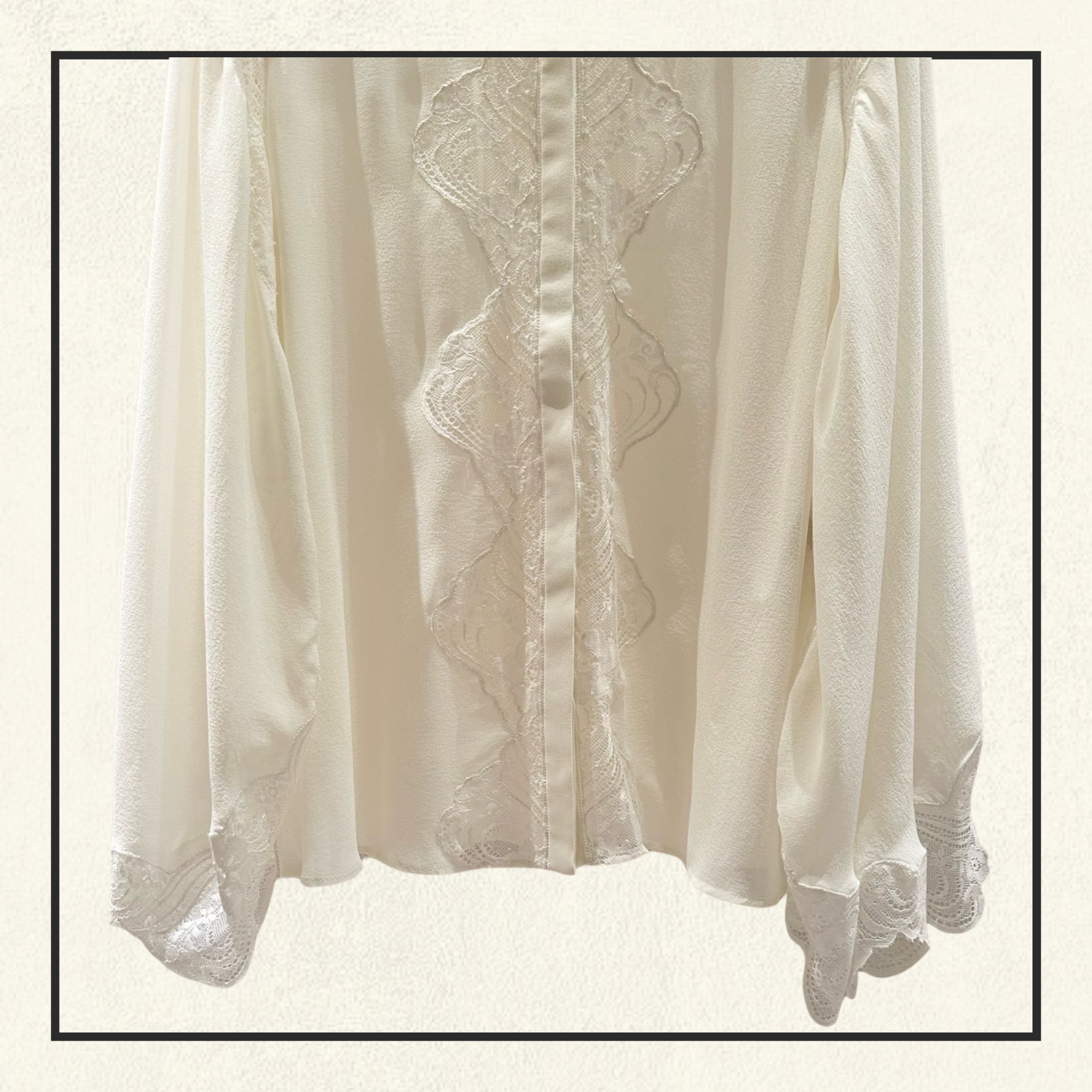 SILK GEORGETTE LACE BLOUSE