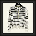 WHITE & BLACK STRIPED LONG SLEEVES TOP