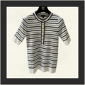 WHITE & BLACK STRIPED SHORT SLEEVES TOP