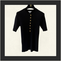 BLACK TOP WITH GOLD TONE BUTTONS