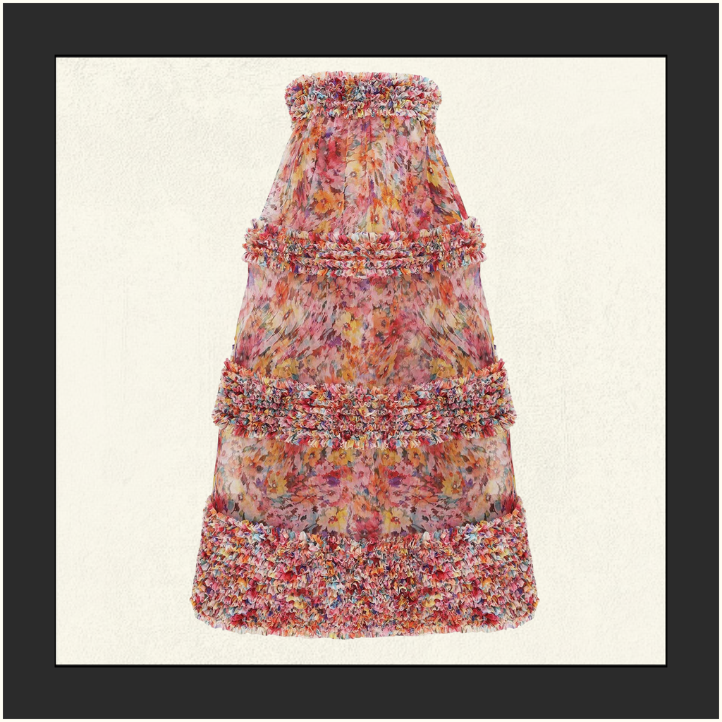 LUNA RUFFLE BANDEAU GOWN