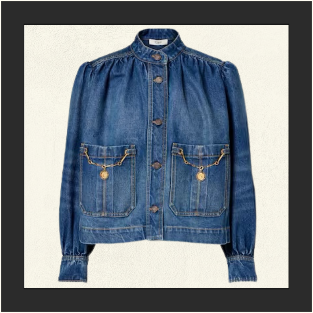 GATHERED DENIM JACKET