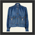 GATHERED DENIM JACKET