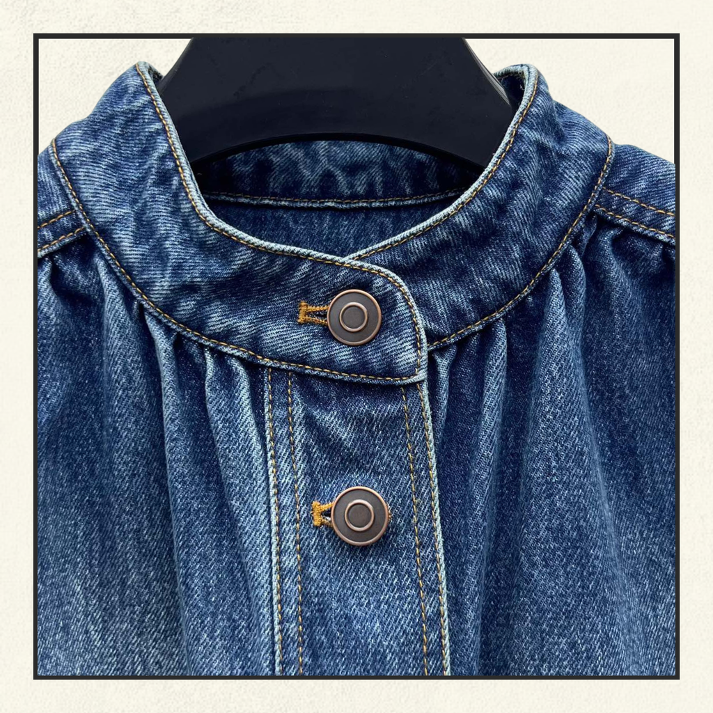 GATHERED DENIM JACKET