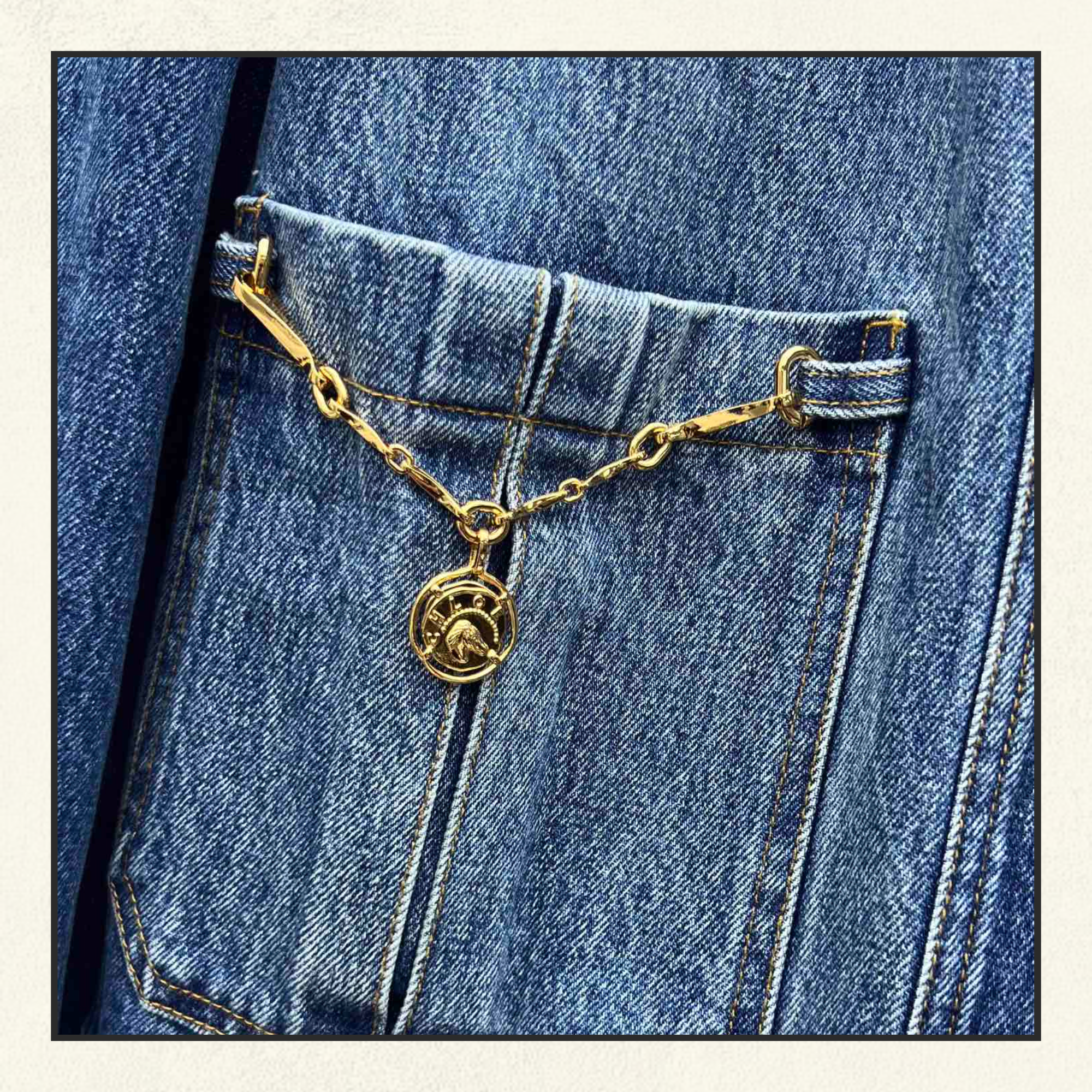 GATHERED DENIM JACKET