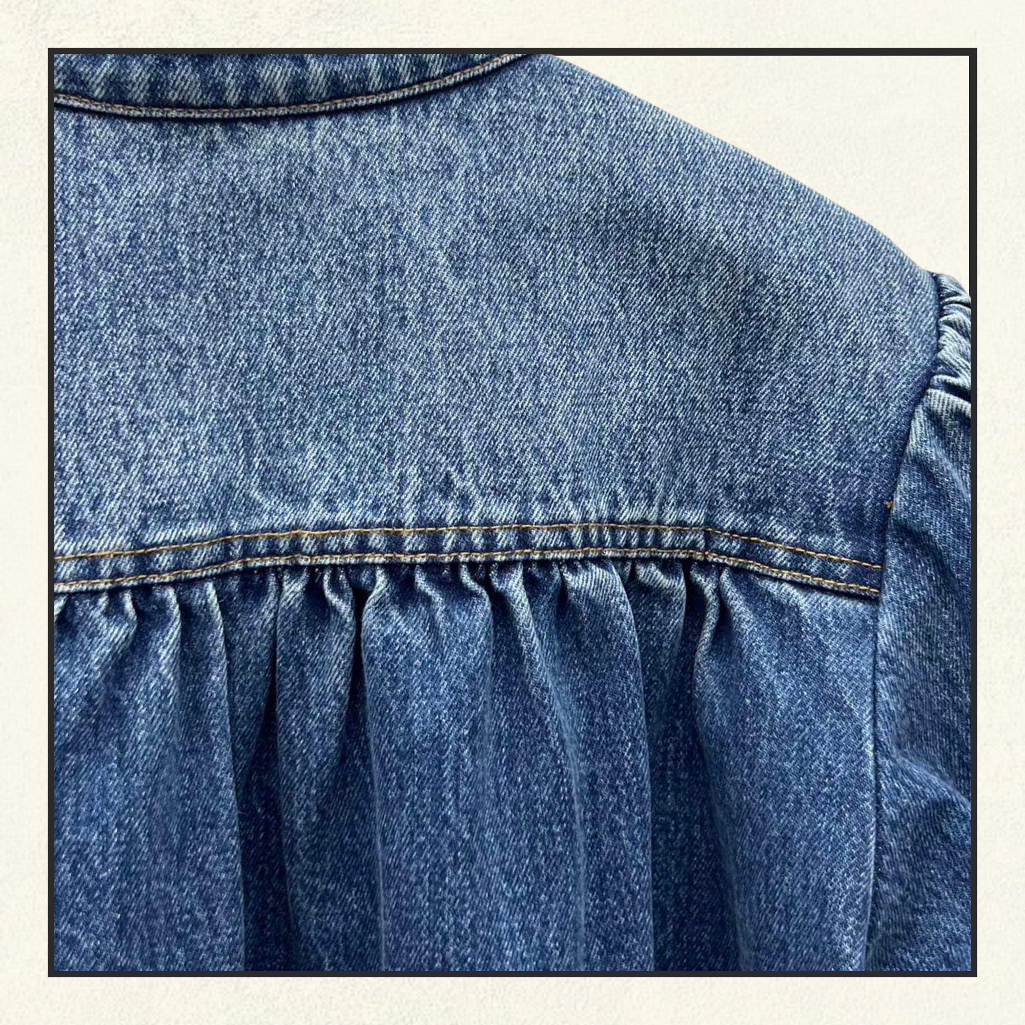 GATHERED DENIM JACKET