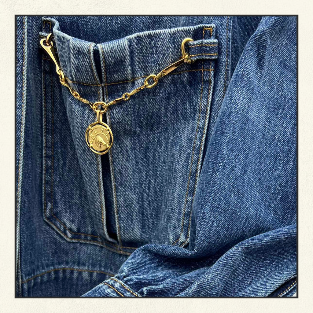 GATHERED DENIM JACKET