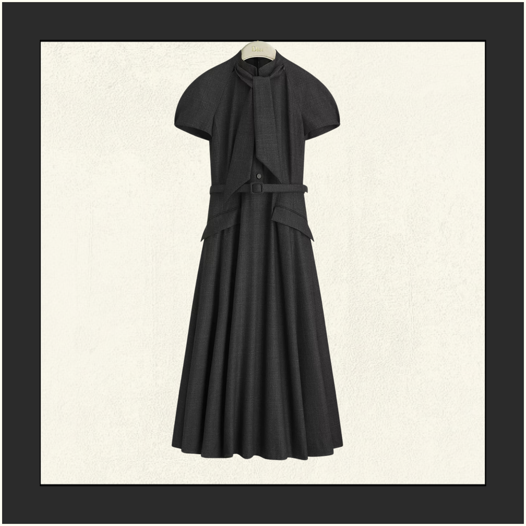 ASCOT EFFECT TIED COLLAR DRESS
