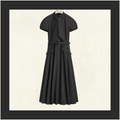 ASCOT EFFECT TIED COLLAR DRESS