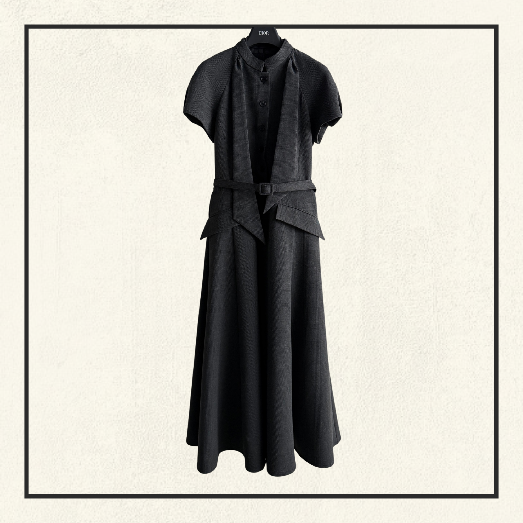 ASCOT EFFECT TIED COLLAR DRESS