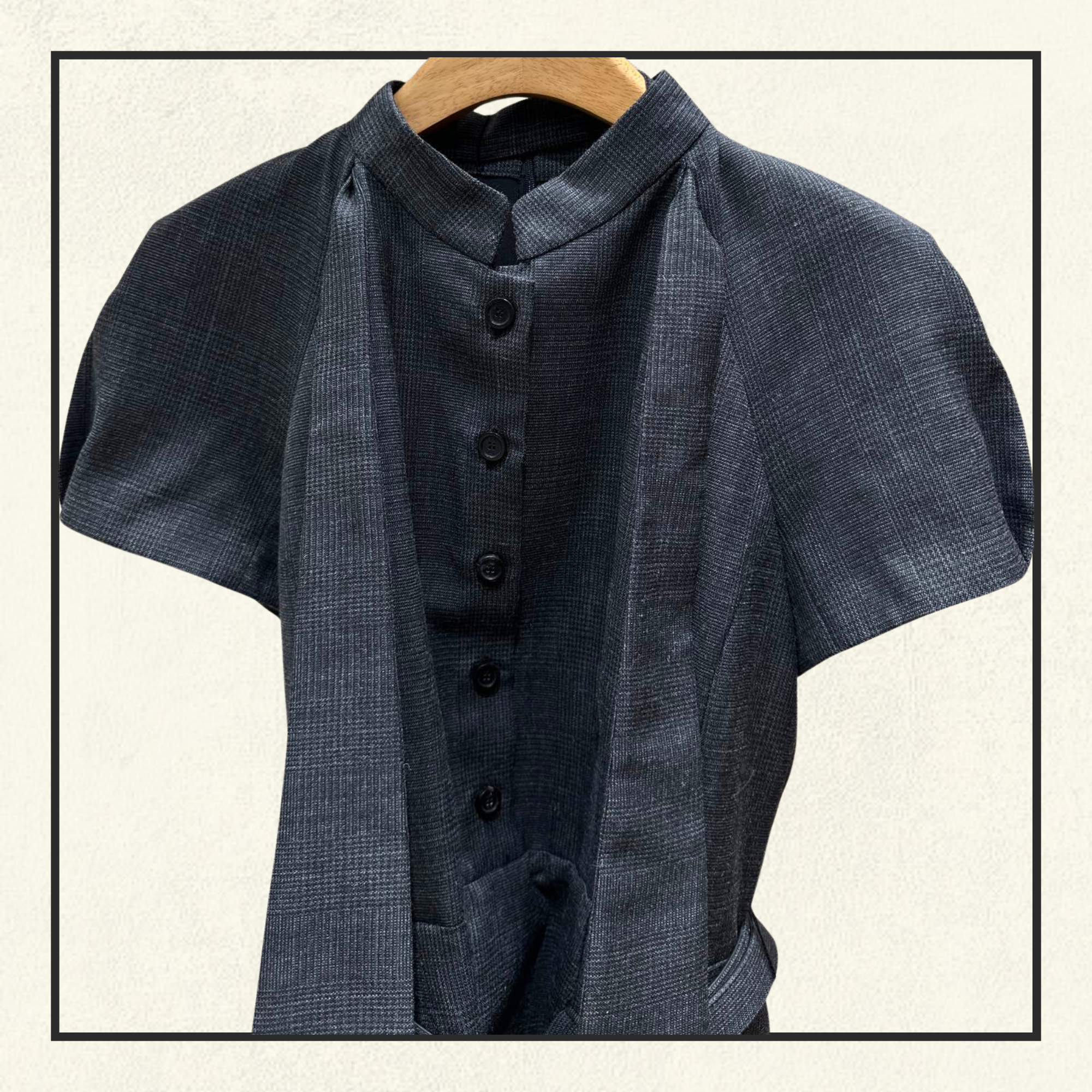 ASCOT EFFECT TIED COLLAR DRESS